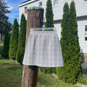 grey plaid mini skirt